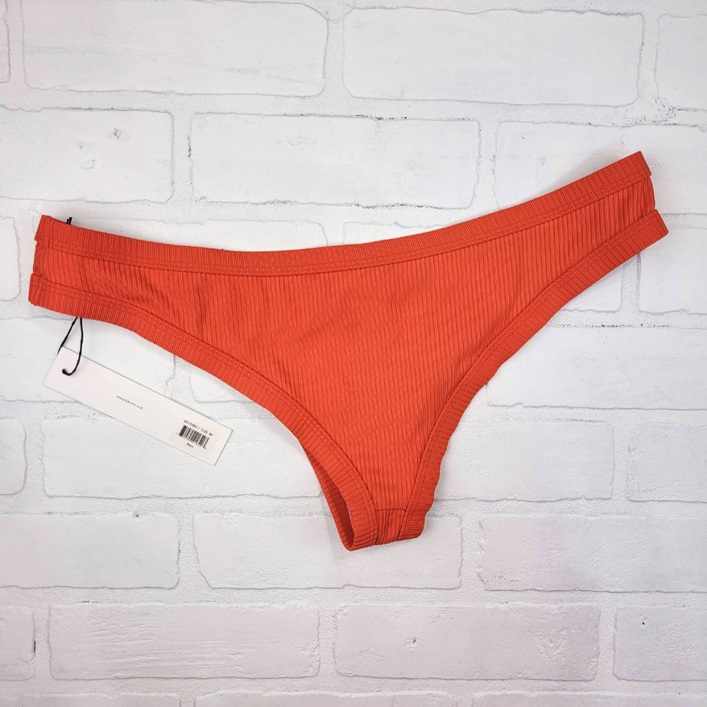 NWT Kikirio | ASOS Ayla Rib Cheeky Hipster Bikini Bottom Mars Orange Medium - Picture 6 of 6
